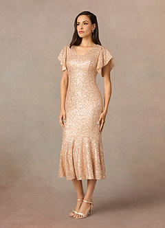 Upstudio Rivera Final Sale Champagne Mermaid Sequins Dress image2