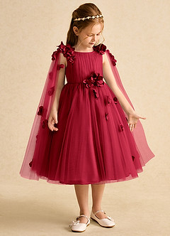 Azazie Staria vestidos de niña de las flores Vestido de Escarlata de Tul de Princesa con Volante image7