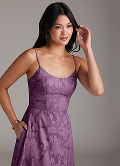 Azazie Moira Brautjungfernkleider A-Linie Seitliche Cut-Outs Blumen-Burnout Kleid Blauregen image5