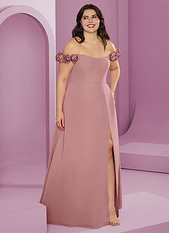 Barbie ♥ Azazie Bridesmaid Dresses Dusty Rose A-Line Off the Shoulder Chiffon Convertible Dress image11
