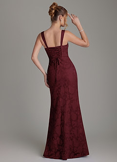 Azazie Agustina Robes de demoiselle d'honneur Robe Sirène en Blumen-Burnout Corset Cabernet image4
