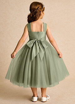 Azazie Dovey Robe Demoiselle D'honneur Fillette Robe Princesse en Tulle Arc Pistache image3