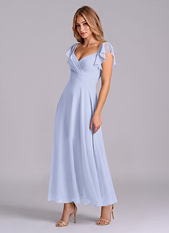 Azazie Leilani Bridesmaid Dresses Lavender A-Line Ruched Chiffon Dress image4