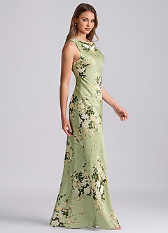 Azazie Allettie Brudtärnklänningar Klä av Sjöjungfru i Stretch Satin Blommiga Rankor image5