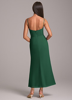 Azazie Saige Bridesmaid Dresses Dark Green Sheath Off the Shoulder Chiffon Convertible Dress image8