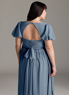 Azazie Madisynn Maternity Bridesmaid Dresses Bow Chiffon Floor-Length Dress image10