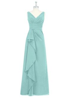 Azazie Julianna Brautjungfernkleider A-Linie Chiffon Kleid Aqua image6