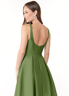 Azazie Neve Bridesmaid Dresses Juniper Ball-Gown with Pockets Stretch Satin Dress image6