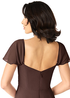 Azazie Tancie Jurken voor bruidsmeisjes Converteerbaar Jurk van Chiffon met A-lijn Off-shoulder Ganache image5