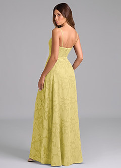 Azazie Wren Bridesmaid Dresses Canary A-Line Strapless Floral Burnout Dress image4