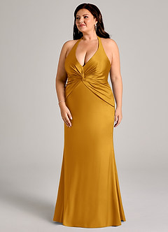 Azazie Valerie Brudtärnklänningar Klä av Sjöjungfru i Stretch Satin Plisserad Knäck image5