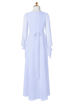 Azazie Leonia Junior A-Linie mit Taschen Chiffon Kleid Lavendel image8