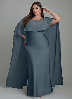 Azazie Stefania Vestidos de damas de honor Vestido Crepúsculo de Satén Elástico de Línea A image7