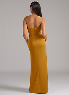 Azazie Marla Bridesmaid Dresses Butterscotch Sheath Strapless Stretch Satin Convertible Dress image6