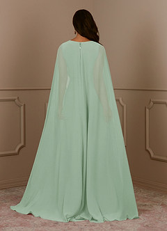Azazie Isa Mother of the Bride Dresses Agave A-Line V-Neck Pleated Chiffon Dress image4
