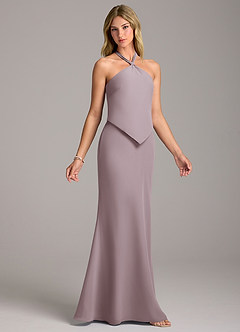 Azazie Keisha Bridesmaid Dresses Dusk Sheath Chiffon Dress image3