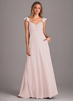 Azazie Kaylyn Bridesmaid Dresses Rose Petal A-Line Ruched Chiffon Dress image4