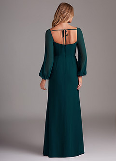 Azazie Charissa Bridesmaid Dresses Pine Sheath Long Sleeve Chiffon Dress image6
