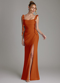 Azazie Jessamine Bridesmaid Dresses Paprika Mermaid Corset Chiffon Dress image4