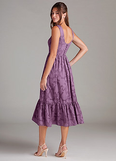 Azazie Alissa Bridesmaid Dresses Wisteria A-Line with Pockets Floral Burnout Dress image7