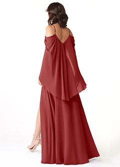 Azazie Cienna Jurken voor bruidsmeisjes Jurk van Chiffon met A-Lijn Off the Shoulder Roest image5