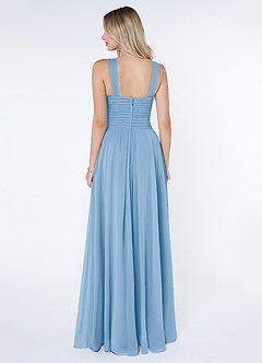 Azazie Kaleigh Bridesmaid Dresses Powder Blue A-Line Pleated Chiffon Dress image2