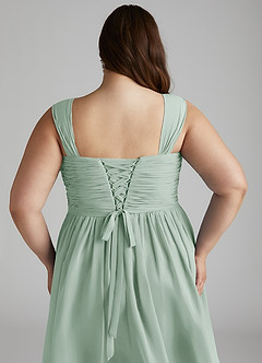 Azazie Angie Bridesmaid Dresses Agave A-Line Corset Chiffon Dress image15