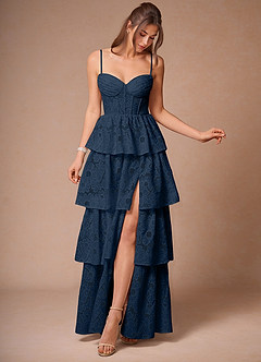 Galadriel Navy Lace Layered Dress Ready to Ship | Azazie Galadriel Navy Lace Layered Dress Ready to Ship | Azazie