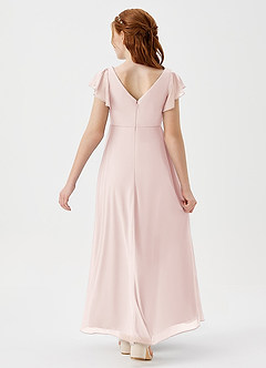 Azazie Omari Junior Vestido de Pétalo De Rosa de Malla de Corte En A con Plisado image2