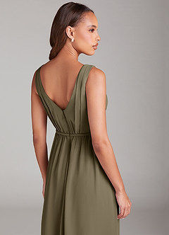 Azazie Tanicia Bridesmaid Dresses Willow Green A-Line Pleated Chiffon Dress image6