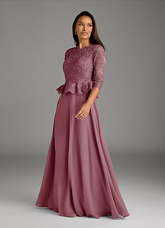 Azazie Averie Mother of the Bride Dresses Vintage Mauve A-Line Boatneck Sequins Chiffon Dress image8