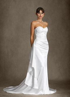 Azazie Angel Wedding Dresses Diamond White Mermaid Strapless Charmeuse Dress image6