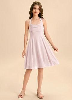 Azazie Kady Junior Blushing Pink A-Line Sweetheart Neckline Chiffon Dress image1