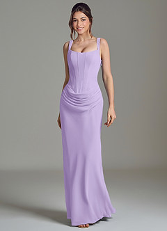 Azazie Niamh Bridesmaid Dresses Lilac Mermaid Corset Chiffon Dress image4