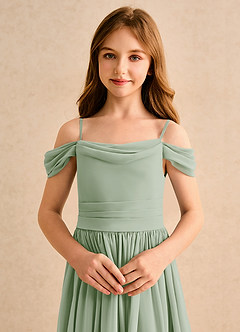 Azazie Shia Junior Formal Flower Girl Klänningar Klä A-Line i Chiffong Av axeln image6