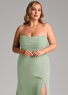 Azazie Saige Bridesmaid Dresses Dusty Sage A-Line Off the Shoulder Chiffon Convertible Dress image11