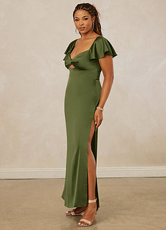 Christian Siriano Bridal for Azazie 1005 Bridesmaid Dresses Olive Sheath Sweetheart Neckline Stretch Satin Dress image11