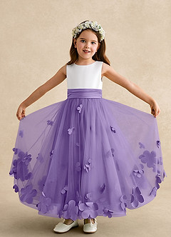 Azazie Vi Flower Girl Dresses Tahiti A-Line Sleeveless Tulle Dress image5