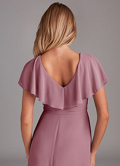 Azazie Lainey Bridesmaid Dresses Vintage Mauve A-Line with Pockets Chiffon Dress image2