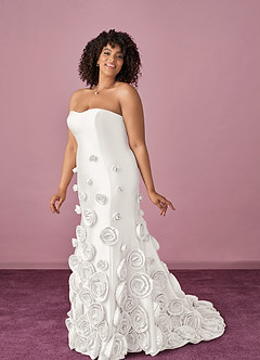 Barbie ♥ Azazie Wedding Dresses Diamond White Mermaid Strapless Mikado Dress image7