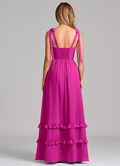 Azazie Anastacia Bridesmaid Dresses Fuchsia A-Line Sweetheart Neckline Chiffon Dress image2