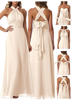 Azazie Fifi Bridesmaid Dresses White Alabaster A-Line Strapless Chiffon Convertible Dress image9