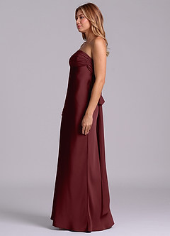 Azazie Ailanie Brudtärnklänningar Klä av Tubklänning i Stretch Satin Axelbandslös Cabernet image6