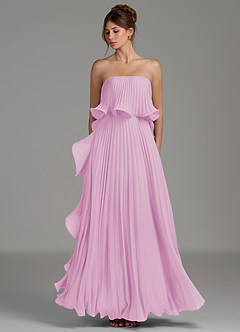 Azazie Alexia Bridesmaid Dresses Candy Pink A-Line Ruched Chiffon Dress image6