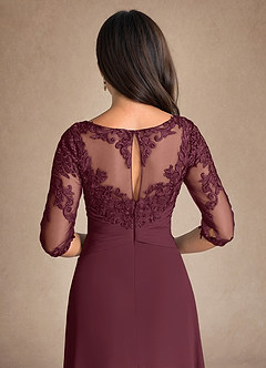 Azazie Marietta vestidos de madre de la novia Vestido de Cabernet de Encaje de Corte En A image8