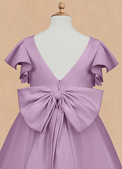 Azazie Kaeya Flower Girl Dresses Wisteria A-Line Bow Tulle Dress image8