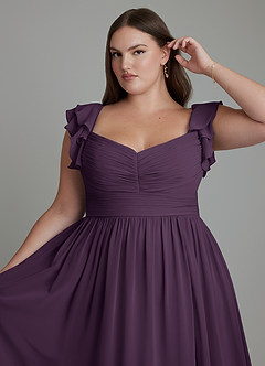 Azazie Anaya Bridesmaid Dresses Plum A-Line Sweetheart Neckline Chiffon Dress image14