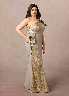 Azazie Aria Mère de la mariée Robes Robe Sirène en Dentelle Paillettes Taupe image8