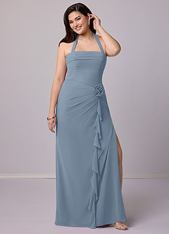 Barbie ♥ Azazie Bridesmaid Dresses Sheath Strapless Chiffon Floor-Length Dress image12