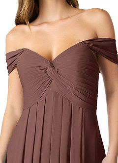 Azazie Kaitlynn Vestidos de damas de honor Vestido de Expresado de Gasa de Imperio Convertible con Fruncido image5